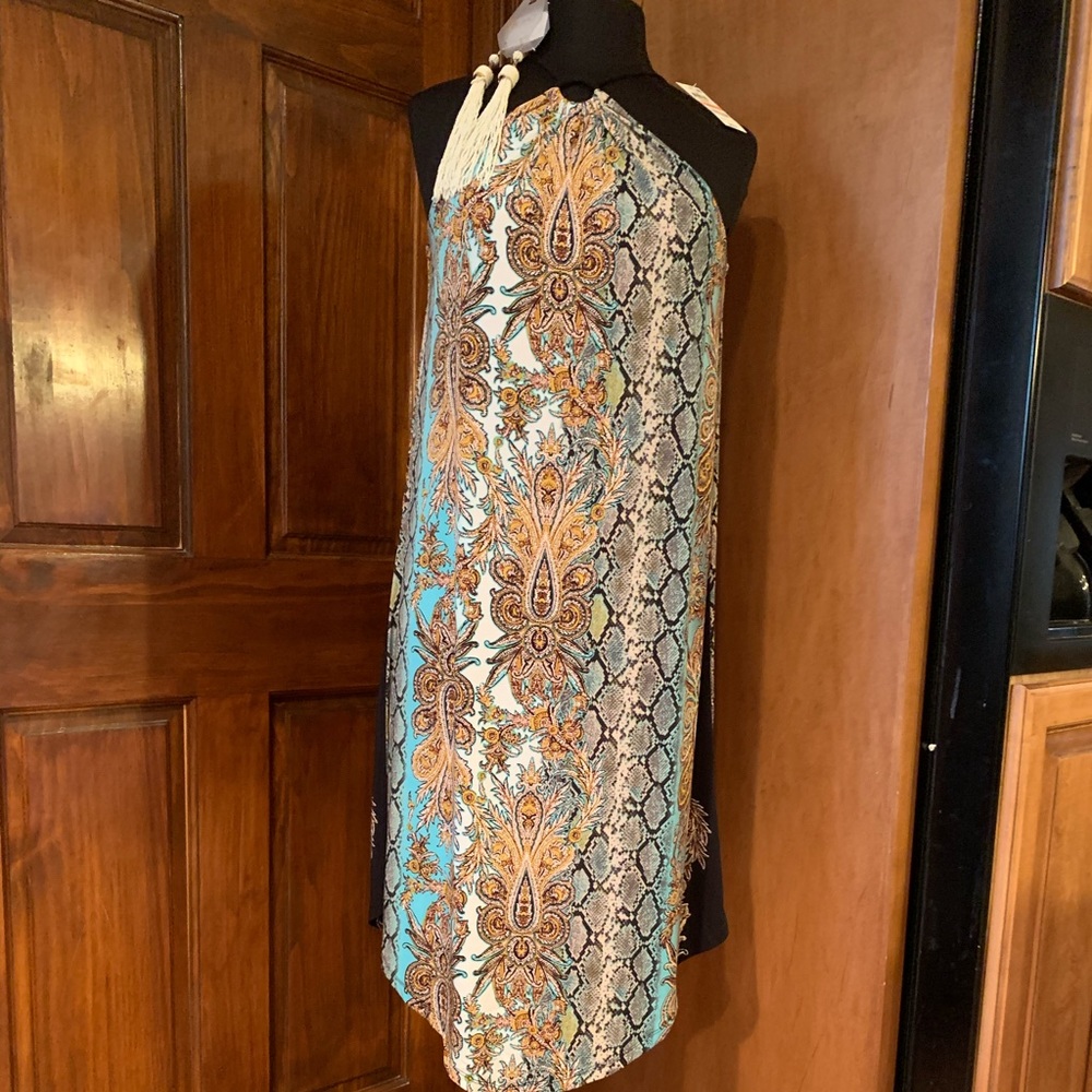 NWT Snakeskin Printed Halter Dress